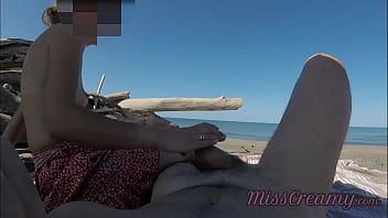 Play Strangers caught my wife touching and masturbating my cock on a public nude beach - Real amateur french - MissCreamy