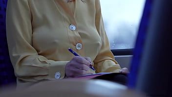 Play Business - slave wife - braless dress and downblouse in public