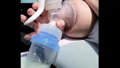 Play Outdoor MILF Empties Milk-Filled BBW Boobs in Car