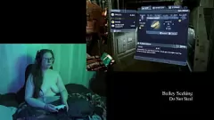Brunette BBW Strips for Big-Titted Naked Gaming in Part 3