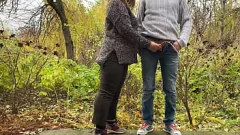 Play BBW MILF Pissing on Her Amateur Lover's Cock Outdoors