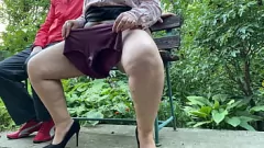 Play Outdoor BBW Flaunts Big Ass & Wet Panties