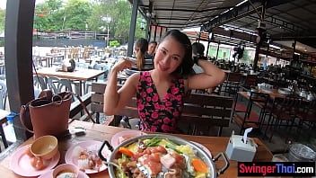 Play Home video of Thai girlfriend sucking cock and rough sex after dinner