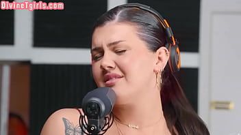 Play Tgirl goddess fucks in interracial duo in singing booth